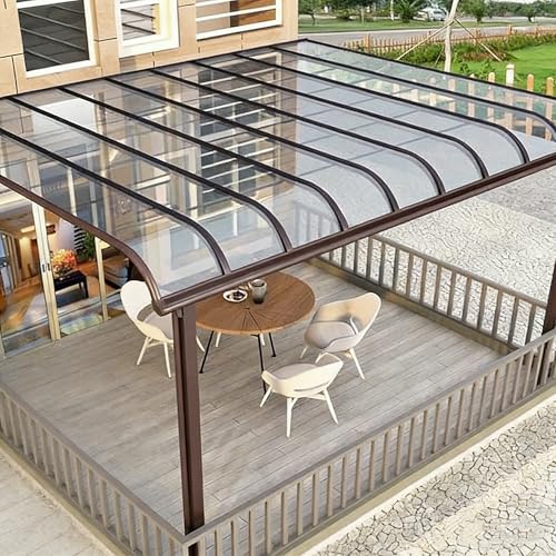 HHFSST Clear Polycarbonate Roofing Sheet, Outdoor Acrylic Plastic UV Resistant Rain Protection Resistant for Patio Greenhouse Pergola Carport Canopy Cover Panel, Easy to Cut (Clear, 3x10 ft)