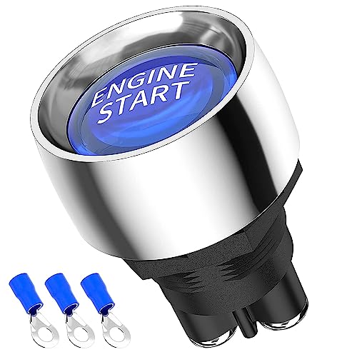 PULSANTE A PRESSIONE auto 12V motore pulsante di avviamento interruttore luce LED rosso NUOVO