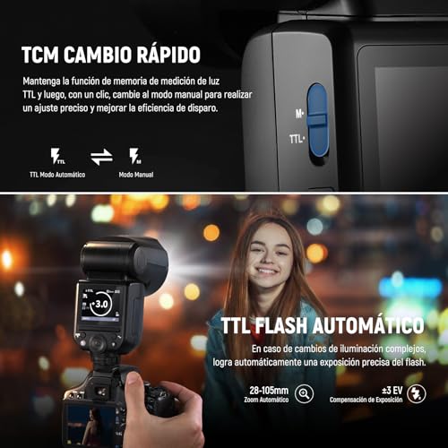 Ficha técnica: NEEWER Z2-N 2.4G TTL Flash Speedlite Cabeza Redonda Compatible con Nikon 76Ws 1/8000s HSS con Difusor 2 Lámparas Modelar Interfaz Mejorada Tecla Palanca TTL M 3000mAh Batería 600 Flash Potencia - Fernando Cortés