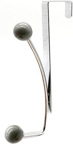 Miniatura 7 de Sobre la puerta 2 ganchos de metal estante cromogris