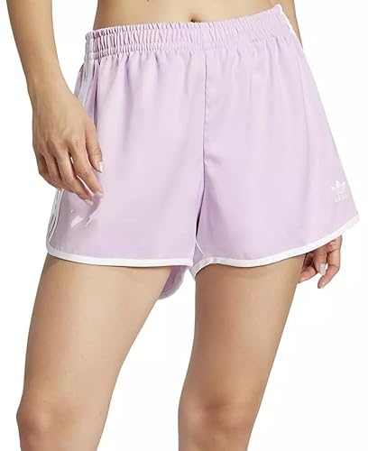adidas Originals Women's Adicolor 3-Stripes Sprinter Shorts (US, Alpha, Medium, Regular, Regular, Light Orchid)