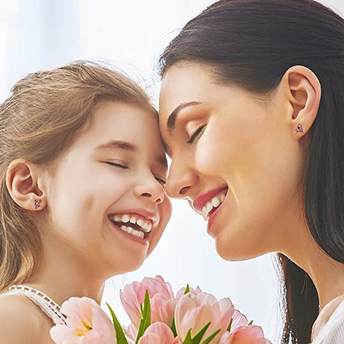 Initial Earrings For Girls, 925 Sterling Silver Post Gold Plated Letter V Initial Stud Earrings Cubic Zirconia Hypoallergenic Earrings For Girls Women Valentines Day Gifts For Kids Jewelry Teen Girls Gifts #TOP2