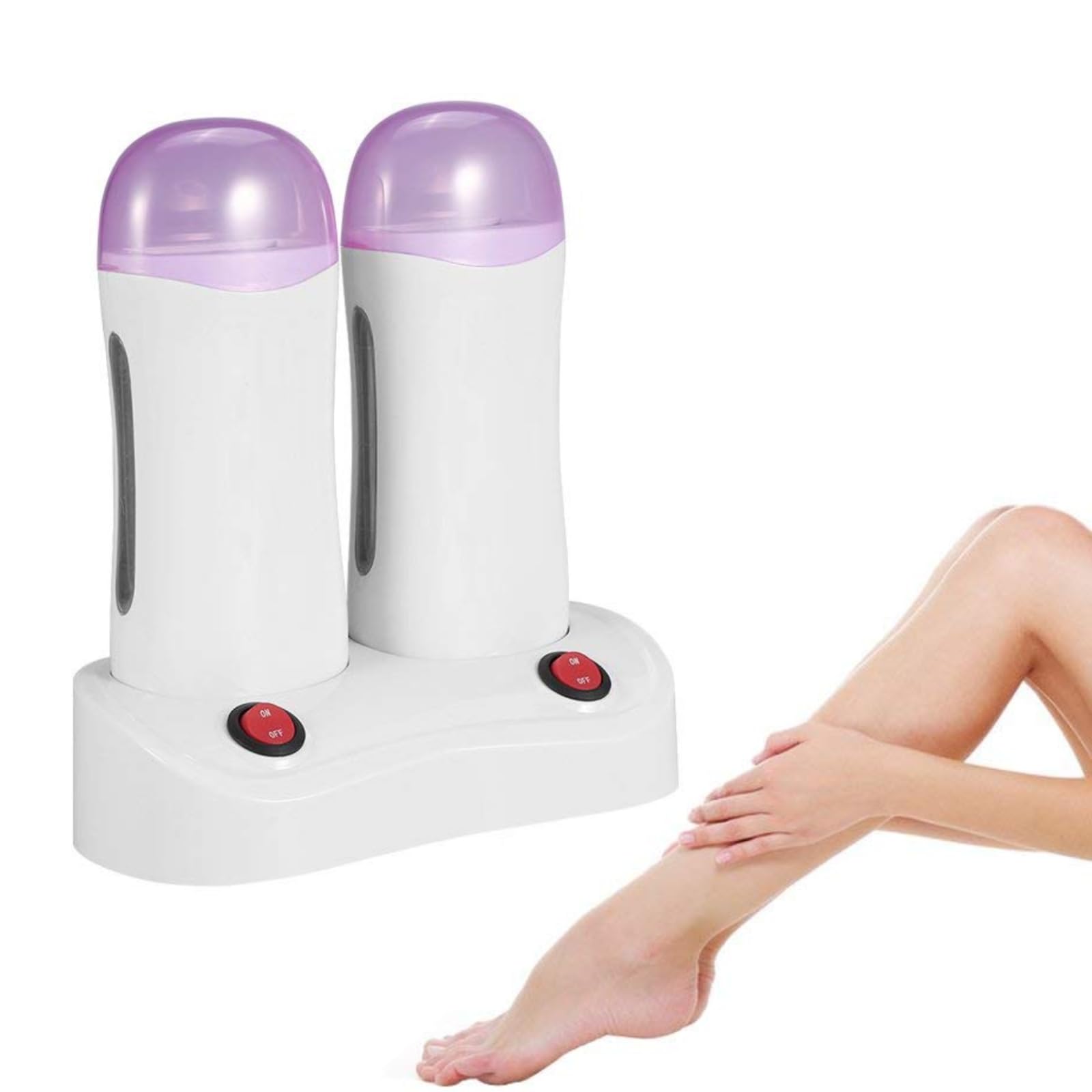 Calentador de cera para cartuchos de cera, dispositivo de depilación doble para una piel hermosa, material ABS, no tóxico e inofensivo