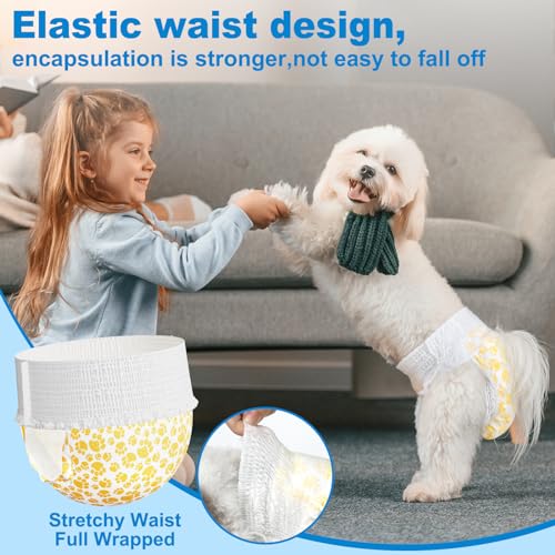 Dog Nappies Female, XL-30 Pull-Up Disposable Dog Diapers, 360 Stretchy Waistband Female Nappies, Puppy Nappies for in Heat, Period, Incontinence, Training - Image 6
