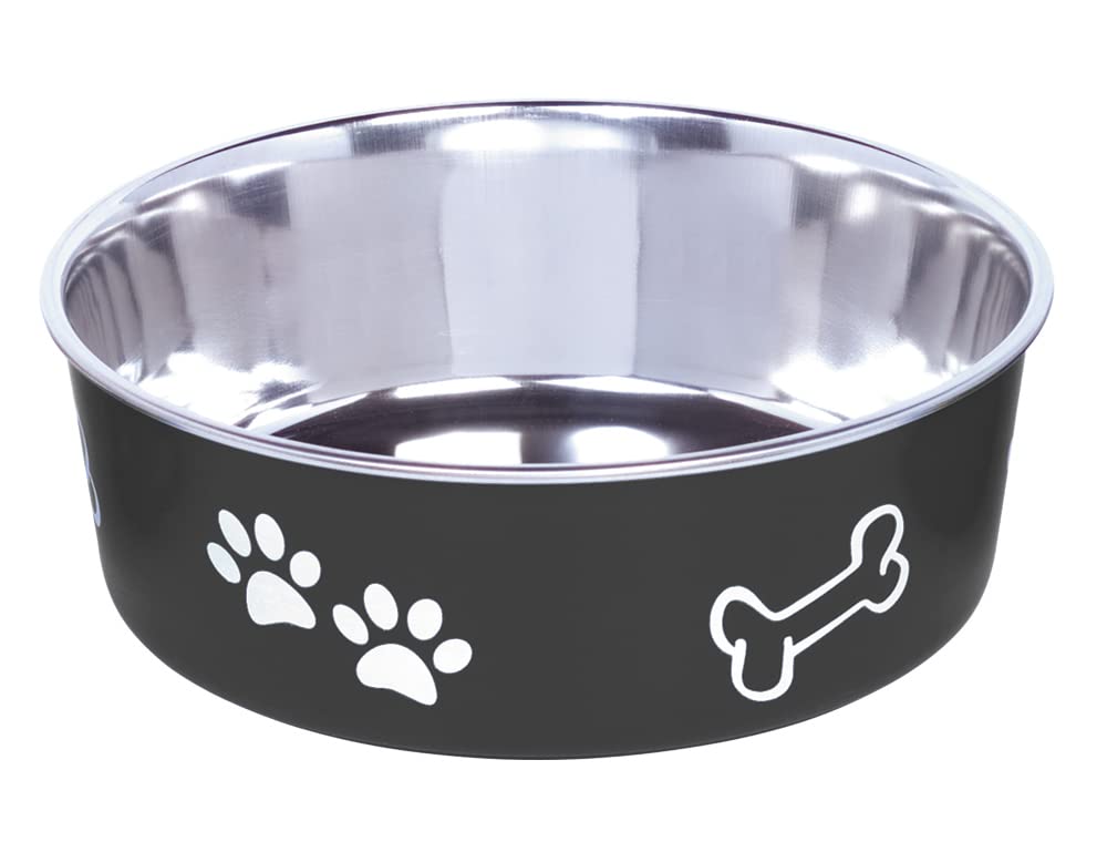 Nobby 73858 Stainless Steel Bowl Fusion, Anti-Slip Black, 20 cm, 1.80 Litres