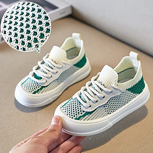 sfdgfhyf Little Kid Solid Color Sneakers Children Shoes Fashion Flat Sneakers Boys and Girls Casual (Green, 10 Toddler)2