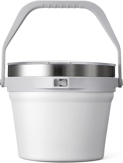COKTIK 7L Insulated Ice Bucket with Lid,Double Wall Vacuum Stainless Steel Beverage Bucket Keeps Frozen Longer,Holds 6 Longnecks or 3 Bottles of Wine,for Cocktail, Champagne, Large Parties(White)