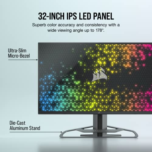 Image of Corsair XENEON 32QHD165 32-Inch IPS QHD (2560 x1440) FreeSync Premium Adaptive Sync (G Sync Compatible), 165Hz Refresh Rate, DisplayHDR400 Gaming Monitor