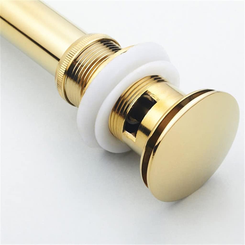 Bathroom Basin Drain Strainer Golden Plated Sink -up Drainer with/Without Overflow Bathroom Accessories(Black)