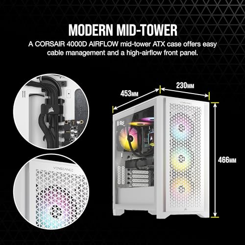 Image of Corsair Vengeance i7500 Series Gaming PC - Liquid Cooled Intel Core i9 14900KF CPU - NVIDIA GeForce RTX 4090 GPU - 64GB Vengeance RGB DDR5 Memory - 2TB M.2 SSD - White