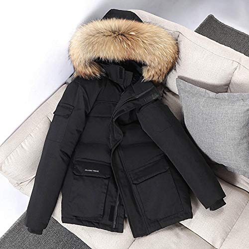 Chaqueta De Plumón para Hombre Parkas De Moda con Cuello De Piel...