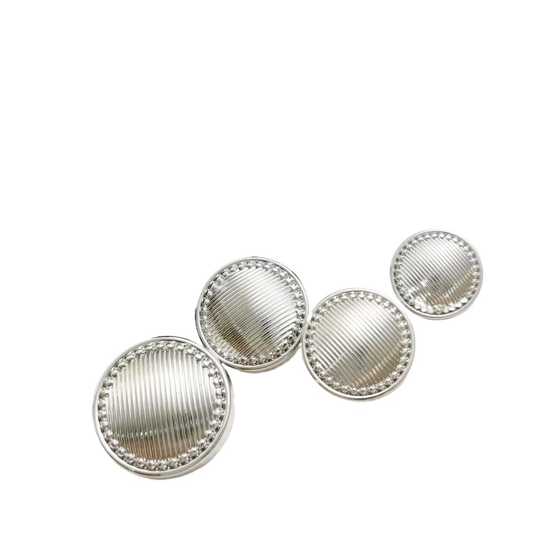 SkyjOy Button 10 Pcs 15mm 18mm 20mm 23mm Classic Round Metal Button Sewing Gold Silver Shank Buttons For Women Men Clothing Buttons(Silver,18mm)