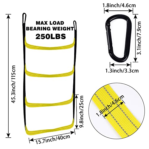 Wbcbec Boat Ladder Marine Rope Ladder Assist Boarding Rope Ladder, 4 Steps Reusable Portable Nylon Ladder For Inflatable Boat Yacht Kayak Canoeing Motorboat #TOP1
