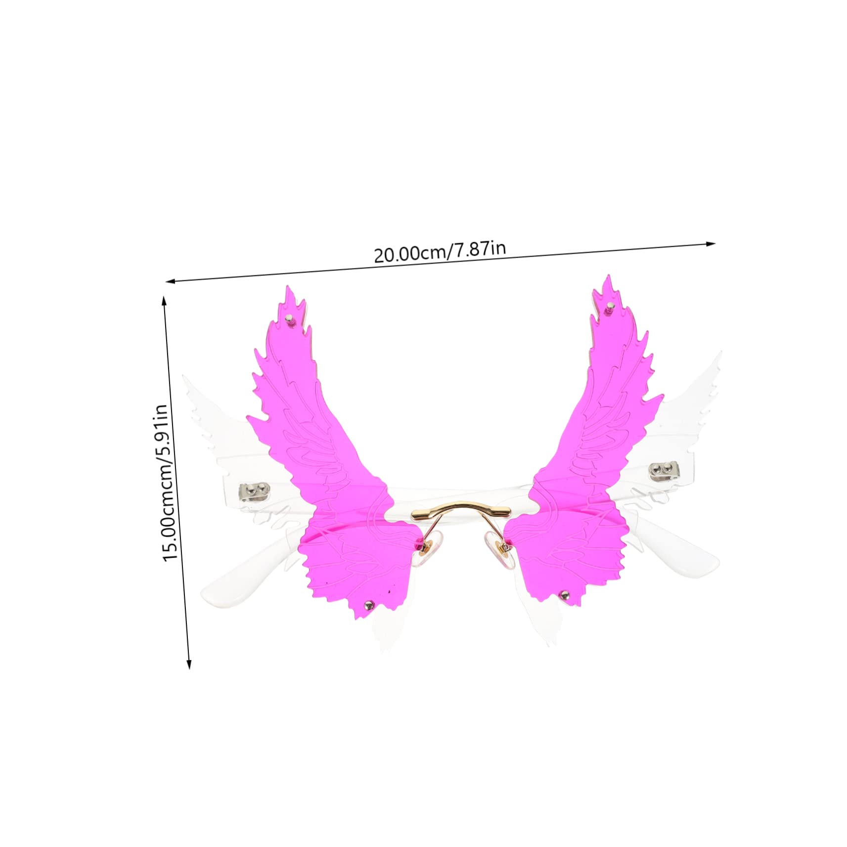 Beavorty Wing Sunglasses Frameless Fashion Eyeglasses Unisex Oversized Blue Light Blocking Glasses Prop