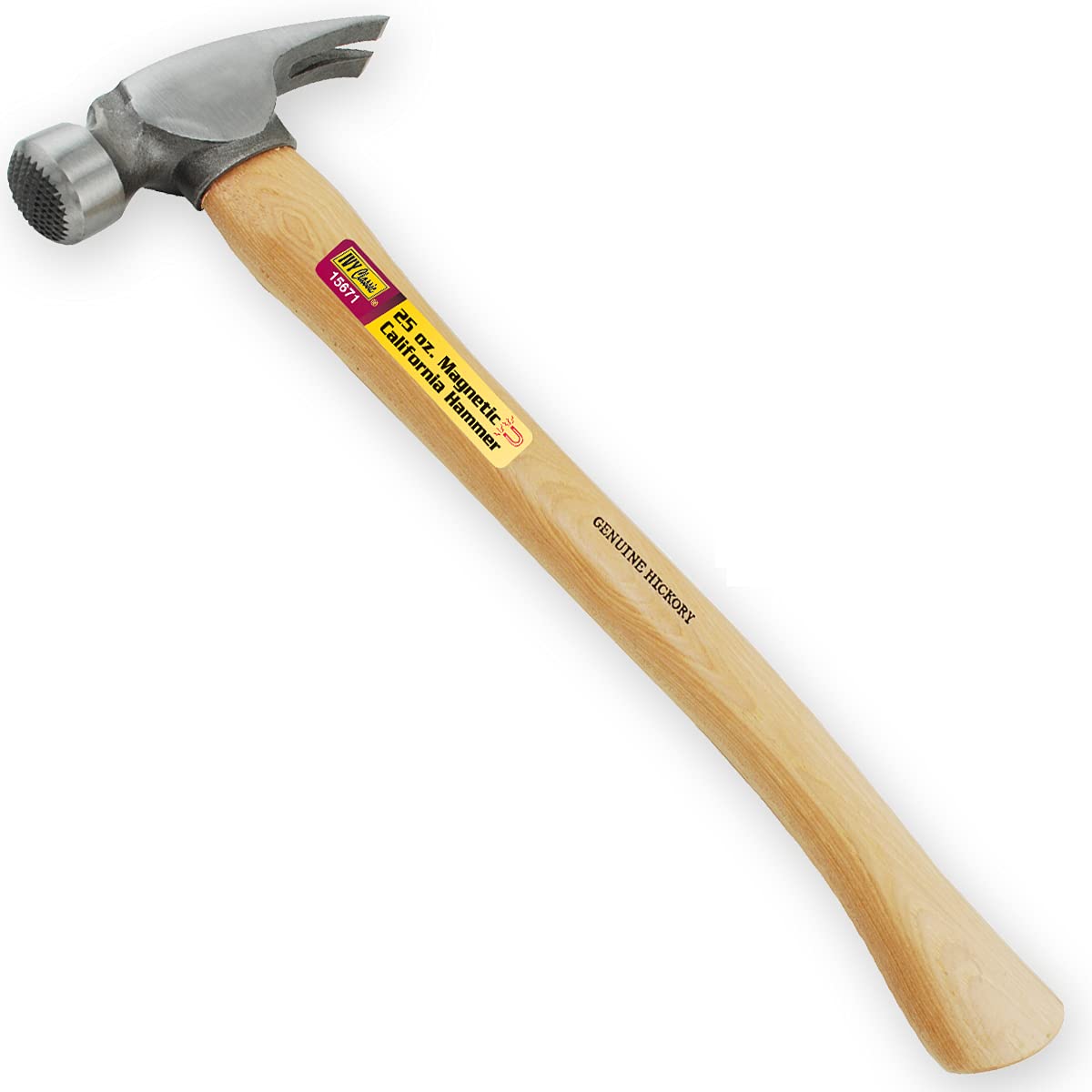 IVY Classic 15671 25 oz. California Hammer with Milled Face, Hickory Handle