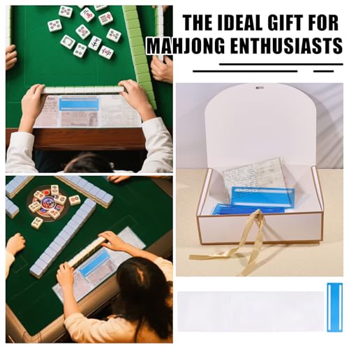Set de 4 Fundas y Guías para Cartas Mahjong Azul miniatura 7