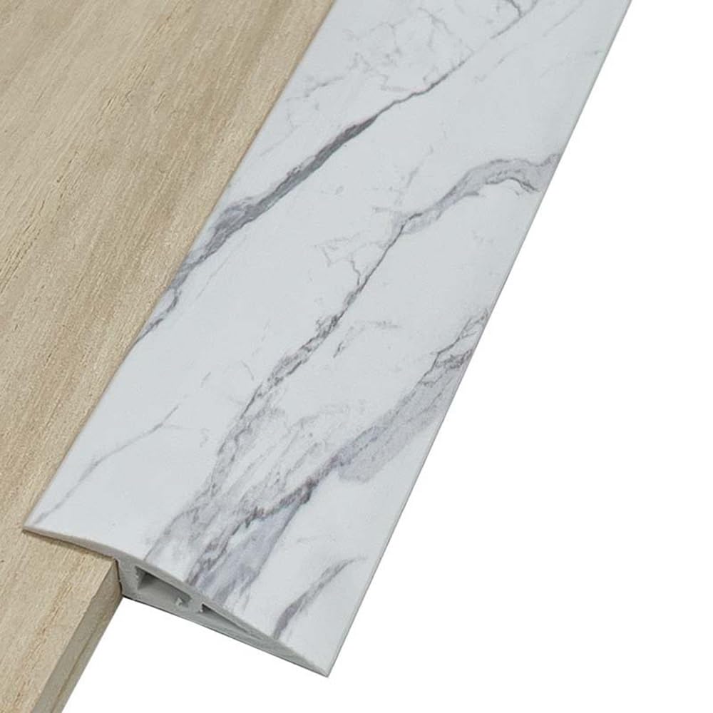 Jntfne White Threshold Transition Strip 1Cm-2Cm Rise Floor Transition Strip Marble/Wood Grain Rubber Threshold Ramp Doorway Edge Trim For Wood Tile Floor(,20Mm)