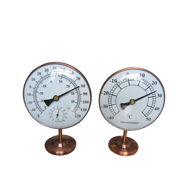 Copper Watch 10cm Seat Type Indoor and Outdoor Bronze Thermometer