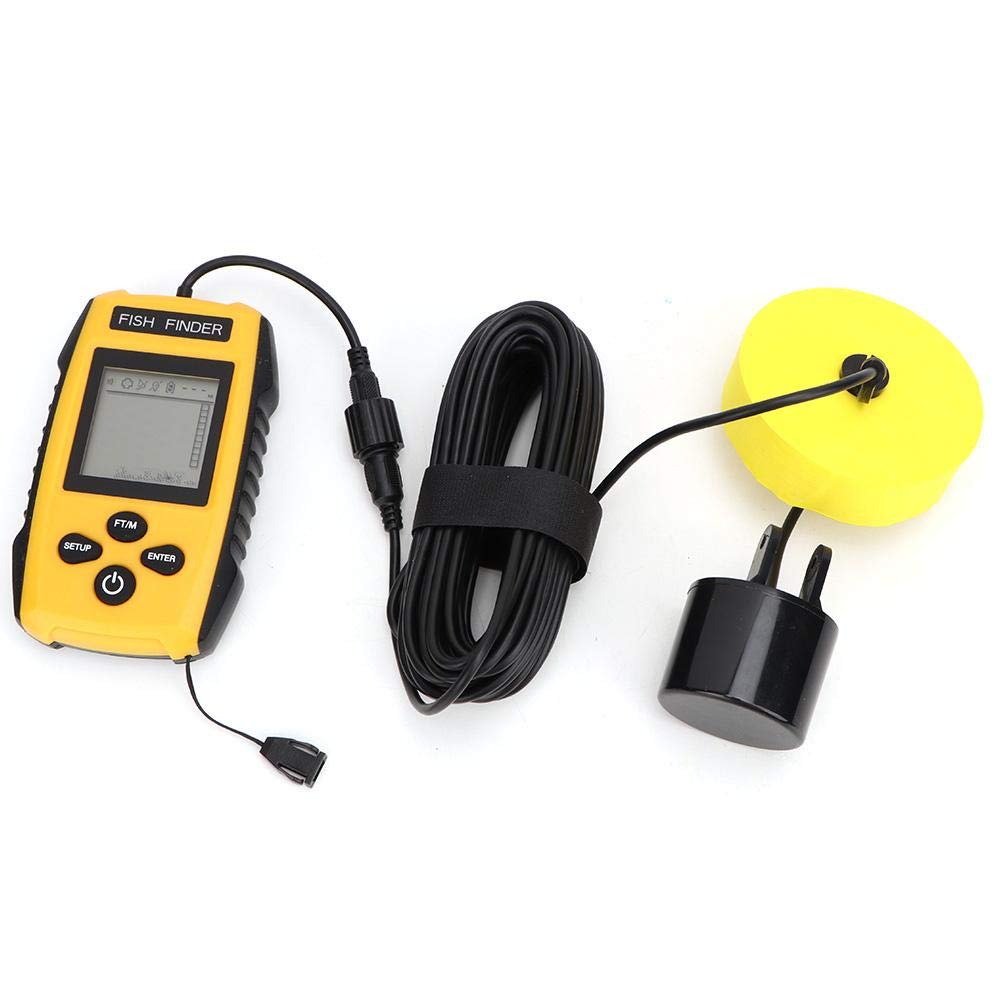 Écran LCD de poche Détecteur de poisson Kayak de pêche portable Sondeur Lecture de contour Détecteur de profondeur de poisson Transducteur filaire avec capteur Sonar Écran LCD