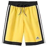adidas Boys 8-20 Core Iconic Volley Board Shorts (Medium, Solar Yellow)