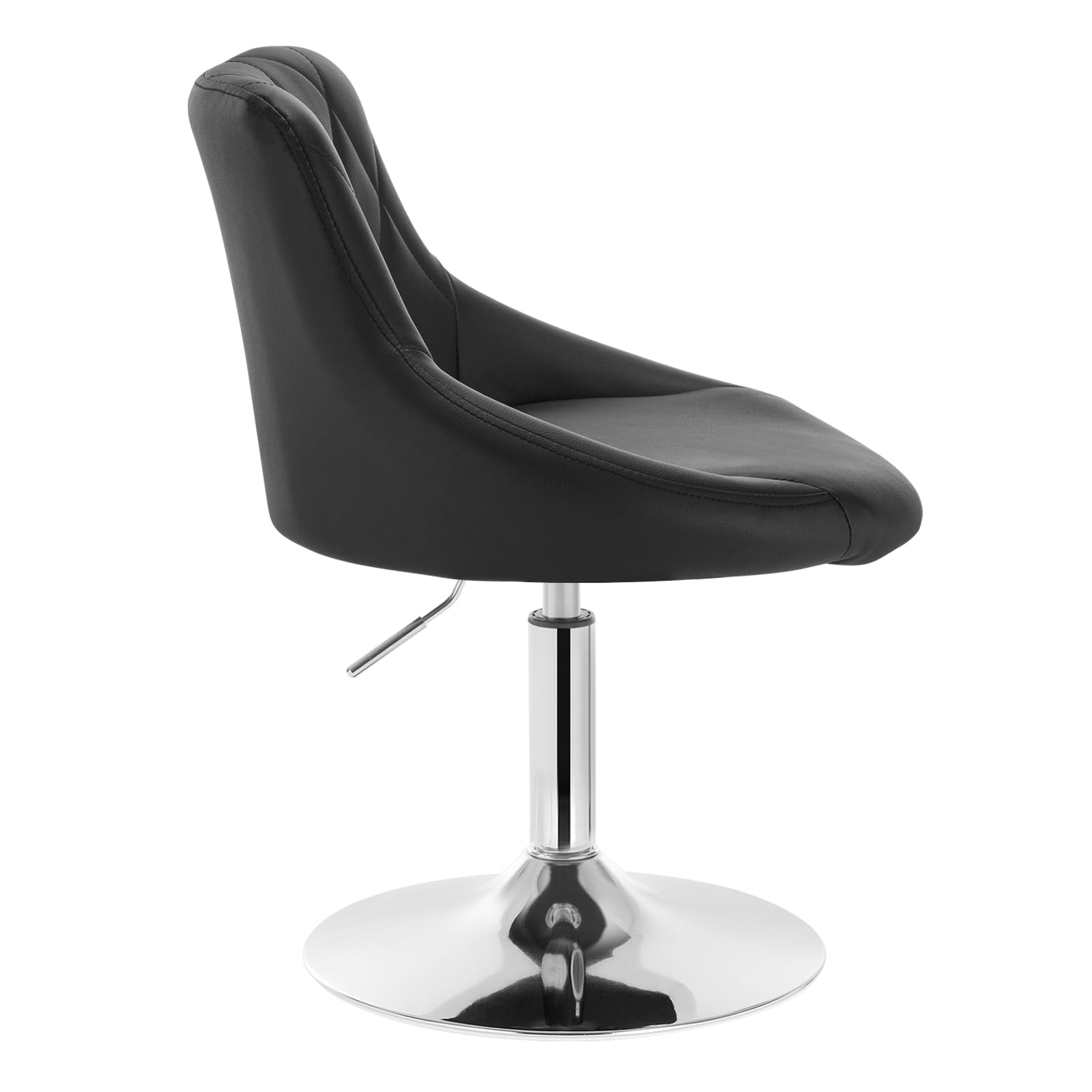 WOLTU Taburetes Altos Cocina con Respaldo Cuero Sintetico Regulables en Altura Taburete Giratorio Peluquería Sillas Bar Taburete de Escritorio, Altura del Asiento 42-58 cm, Negro, BH241sz-1