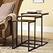 Carolina Chair & Table Rectangular 3-Piece Nesting Table Set - Chestnut Wooden Top Alloy Steel Frame Space-Saving Furniture, Modern Accent Tables for Living Room and Bedroom