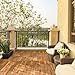 HOMGX 27 PCS Interlocking Patio Deck Tiles, 12” x 12” Acacia Hardwood Flooring, Tools-Free Assembly, 27 sq. Ft Wood Deck Tile for Patio, Balcony, Poolside, Outdoor & Indoor, Natural, Stripe Pattern