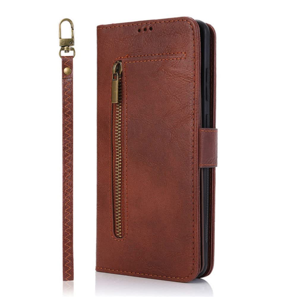 Funda Tipo Cartera para Samsung Galaxy S22 S21 S20 FE S10E S9 S8 Note 20 10 9 8 Ultra Plus Funda de Cuero con Ranura para Tarjeta magnética para teléfono, marrón, para Galaxy S7 Edge