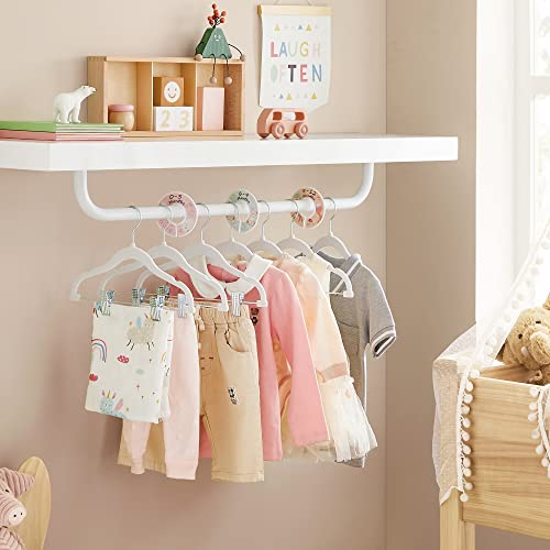 Songmics Baby Hangers, 30 Packs Pants Hangers With Clips, Kids Hangers With 6 Clothes Dividers, Non-Slip Children’s Clothes Hangers, Pants Hangers, White Ucrf013W30 #TOP2