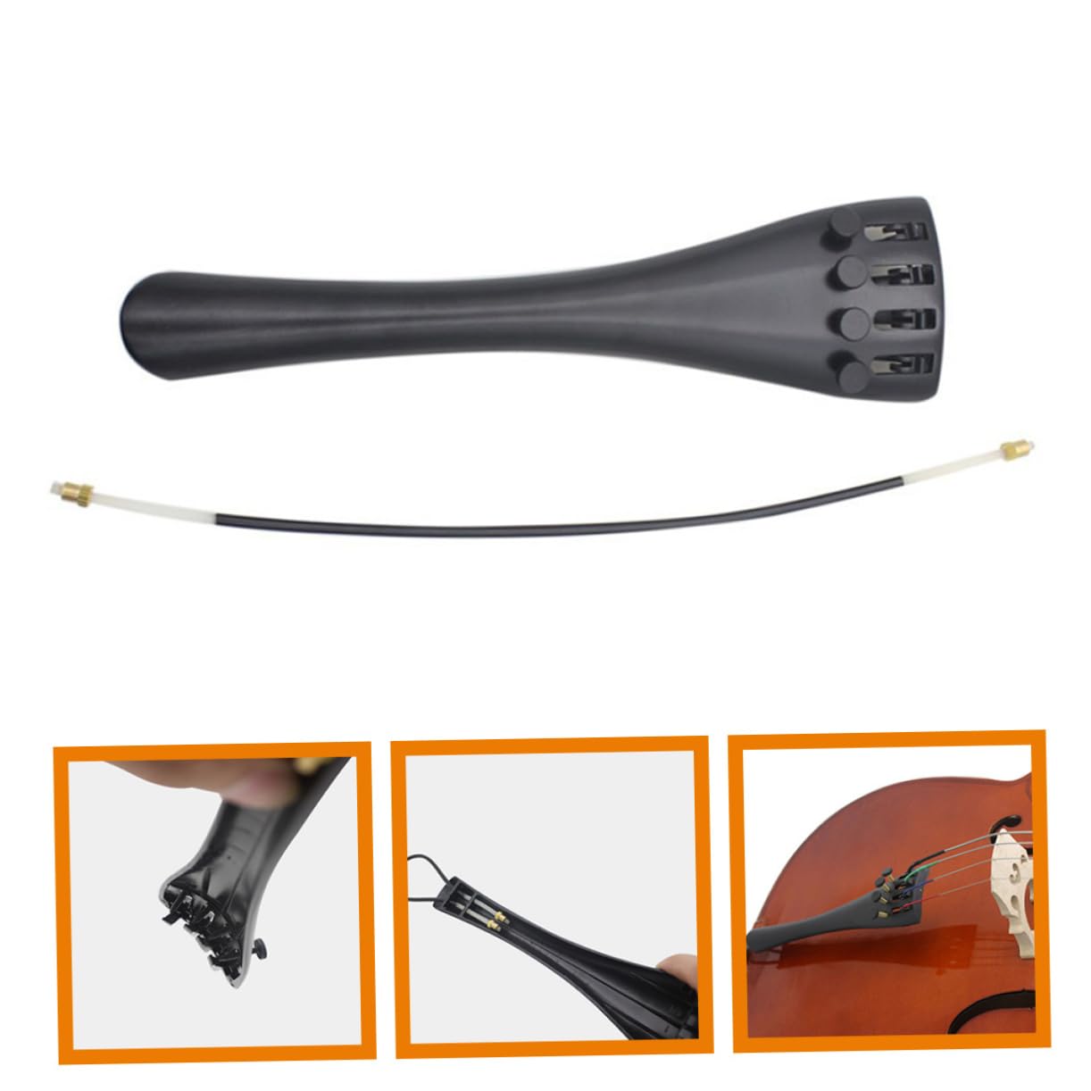 ibasenice 4sets Accessori Per Violoncello Cordiera e Coda Per Violoncello Con Sostituzione Facile e Duratura Per Musicisti Professionisti e Amatori