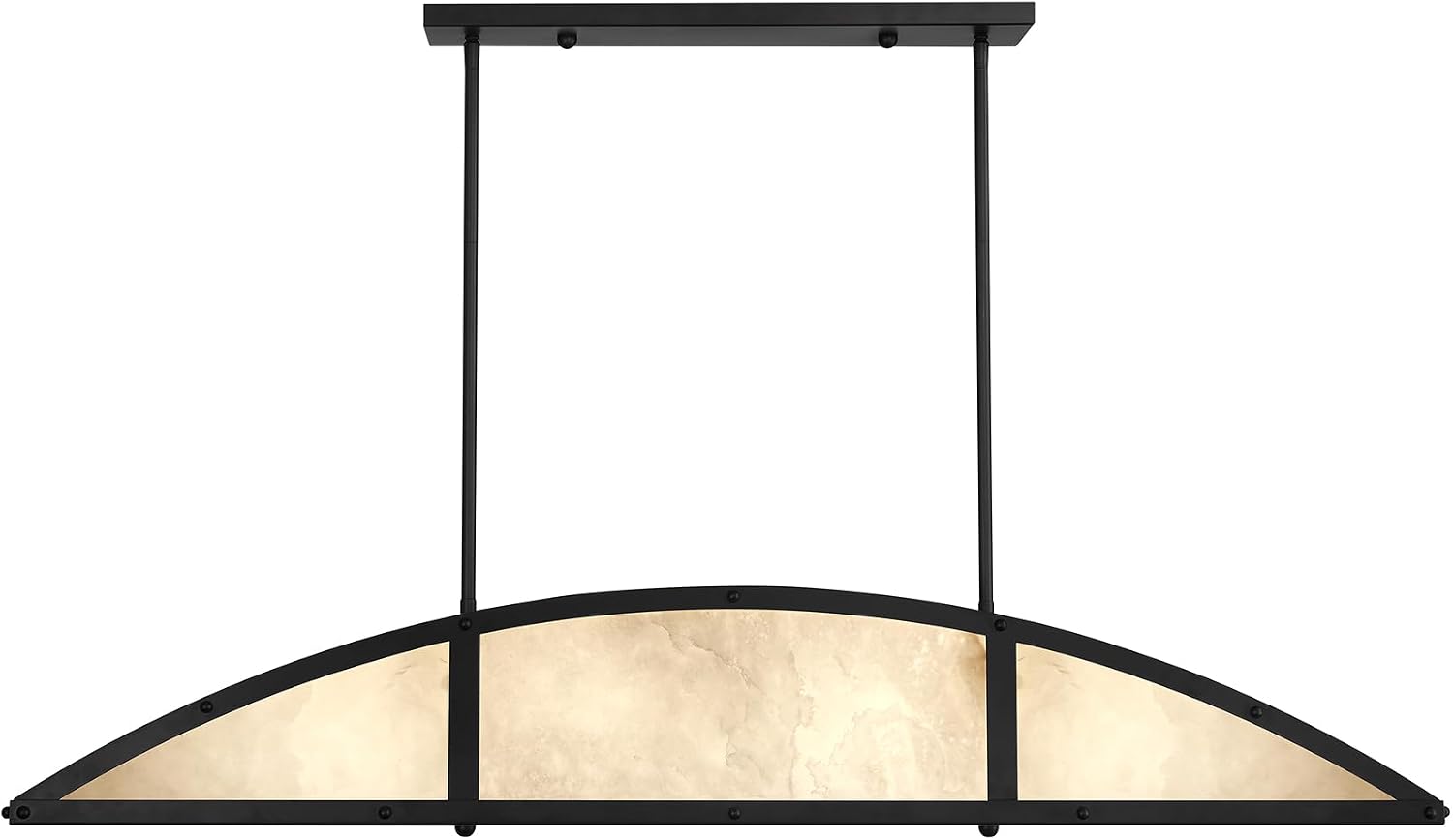 Savoy House 1-6219-4-89 Legacy Vintage Natural Alabaster Linear Chandelier by Breegan Jane, 4-Light 240 Total Watts, 8" H x 46" L, Matte Black