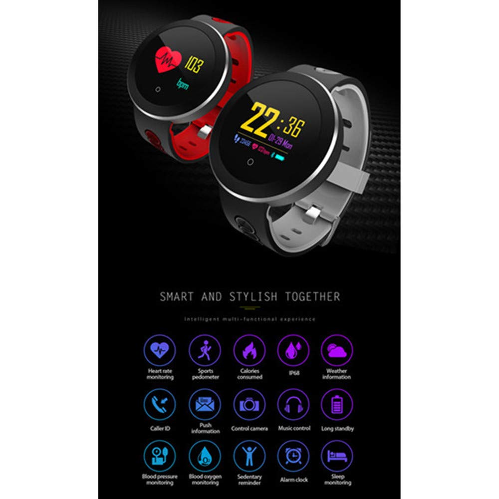 LINGKY Pulsera Activa Reloj Inteligente con Monitorización del Ritmo Cardíaco Y Presión Arterial Reloj Deportivo GPS Impermeable IP68 Monitorización del Ritmo Cardíaco Gimnasio Reloj Podómetro