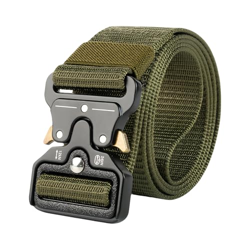 YUZHEDM Cintura Tattica Militare Circa 130 cm Cintura da Lavoro Uomo Con Fibbia per Bottiglia D'acqua Cintura Militare Tattica Militare Cintura Lavoroper Esercito Caccia Attività All'aperto (Verde)