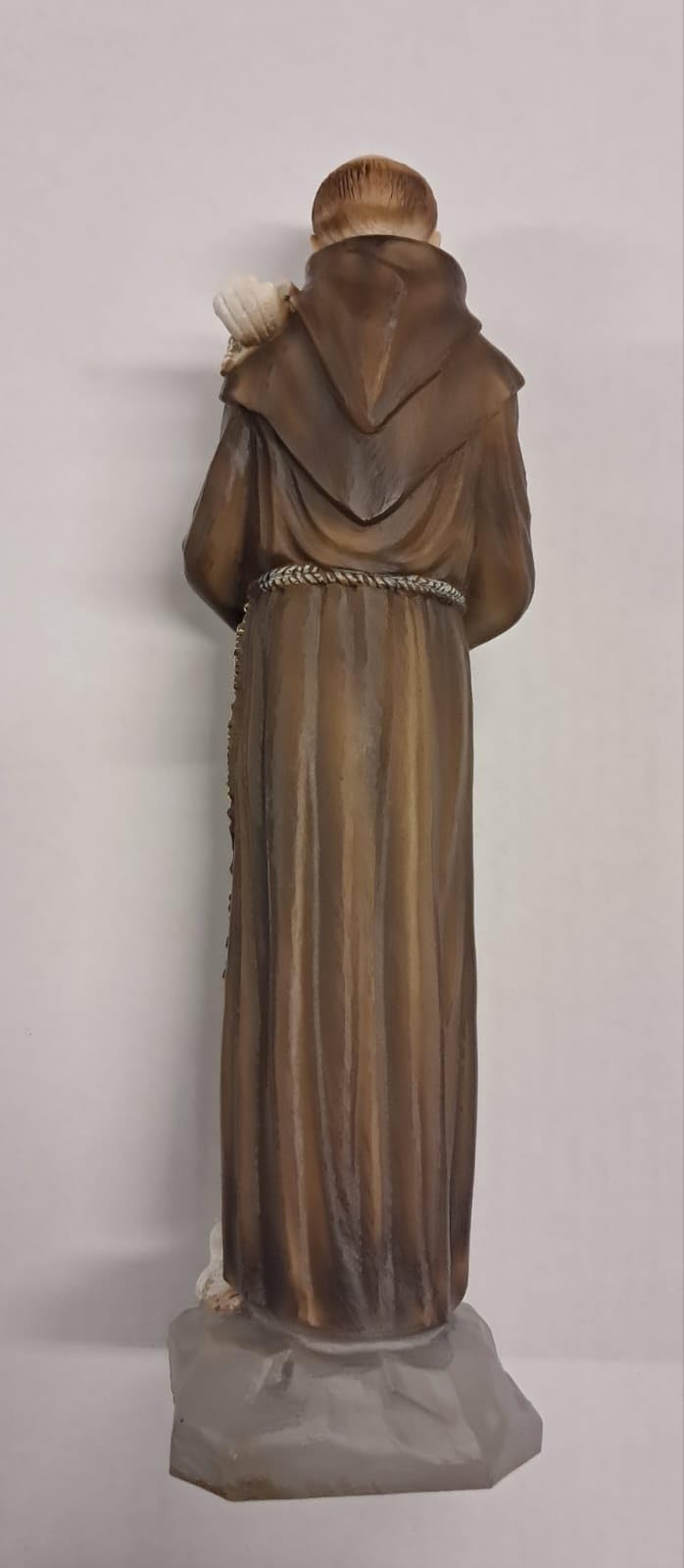 Generico ArteSacraCaravaggio figurka św. Franciszka z Asyżu, marmur, żywica 30 cm (11,81 cala), do użytku wewnątrz i na zewnątrz, ręcznie zdobiona, produkcja włoska