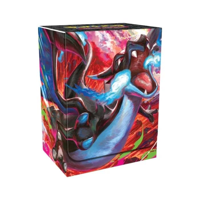 BB-Toy-Trades Basis Pokemon Deck Box Mega Development UPC Storage Box for 80 Trading Cards with Card Separator Shipping Protection - Mega Charizard Glurak X โ image 1