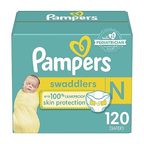 Image of Pampers Swaddlers Diapers Newborn - Size 0, 120 Count, Ultra Soft Disposable Baby Diapers
