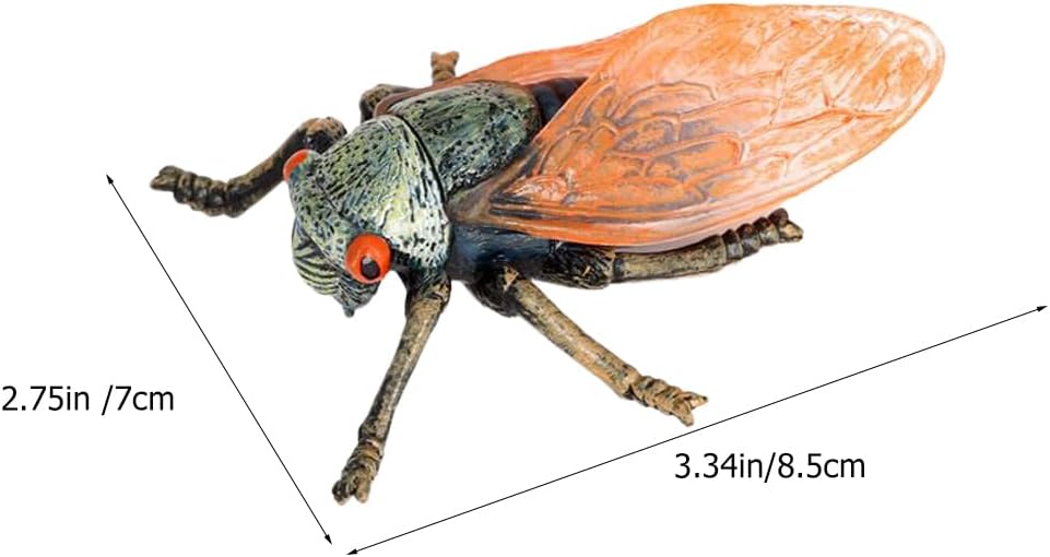 Hemoton 2pcs Realistic Cicadas Model Ornament Decor Animal Toys Models Cicadas Figurine Small Statue Fake Insect Model Cicadas Figure Model Child Plastic Paperweight Sand Table, 8.5X7X3CM
