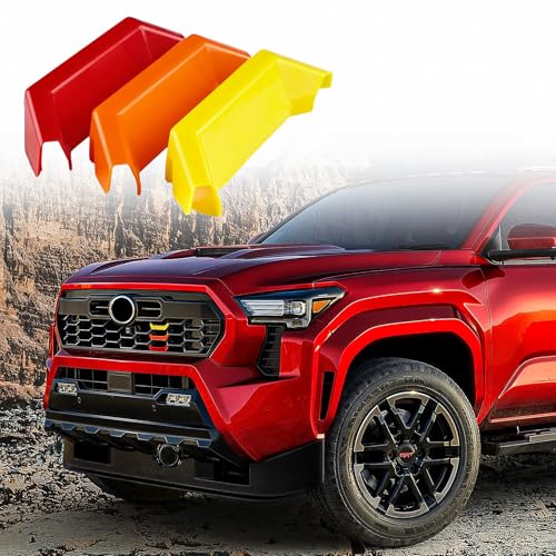 for Tacoma Grill Badge TRD Grille Badge TRD Emblem for 2024-2025 Toyota TRD Tacoma Accessories, Tri-Color Front Grille Insert Trims for TRD Off-Road, PreRunner, Sport (Yellow/Orange/Red)