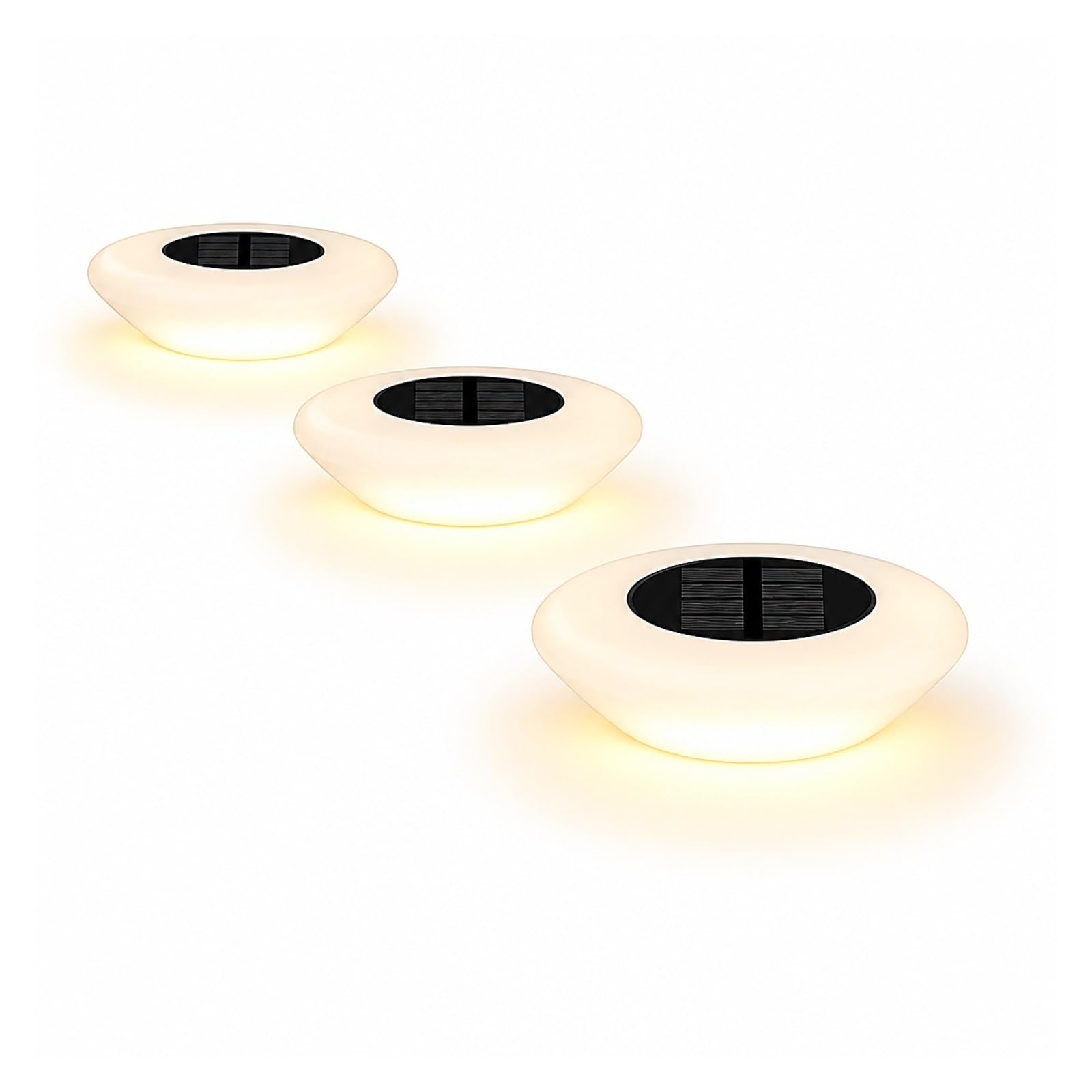 Lampy Solarne Naziemne, Solarne Oświetlenie Gruntowe 14LED Zewnętrzna Lampa Trawnikowa do ścieżki tarasowej(Warm light 4PCS)
