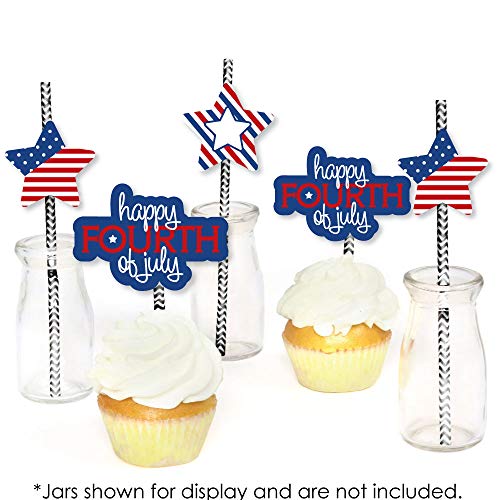 Decoración de Pitillos de Papel 4th of July Set 24 miniatura 4