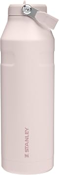 Stanley IceFlow Flip Straw 2.0 Water Bottle 50 oz | Built-In Straw with Larger Opening | Lightweight and Leak Resistant | Insulated Stainless Steel | BPA-Free | Rose Quartz