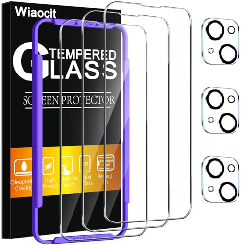 Wiaocit 3 Pack Tempered Glass Screen Protector for iPhone 14 Plus with 3 Pack Camera Lens Protector 9H Hardness Bubble Free Case Friendly