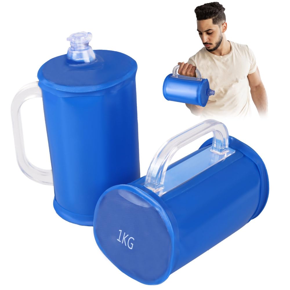 MiOYOOW 2 Pcs Water Filled Dumbbells, Transparent PVC Weight Water Bottle Portable Storage for Strength Training Fitness