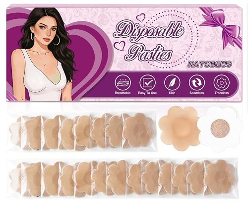NAYODEUS 120Pcs Pasties Nipple Covers for Women - Disposable Nipple Pasties Friendly Breathable No-Show Nipple Stickers Nipple Tape. - image 1