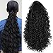 Afro Kinky Curly Drawstring Ponytail Clip In Hair Extension Short Black Curled Nature Looking Japanese Synthetic Kanekalon Fibers Hairpiece For Black Women