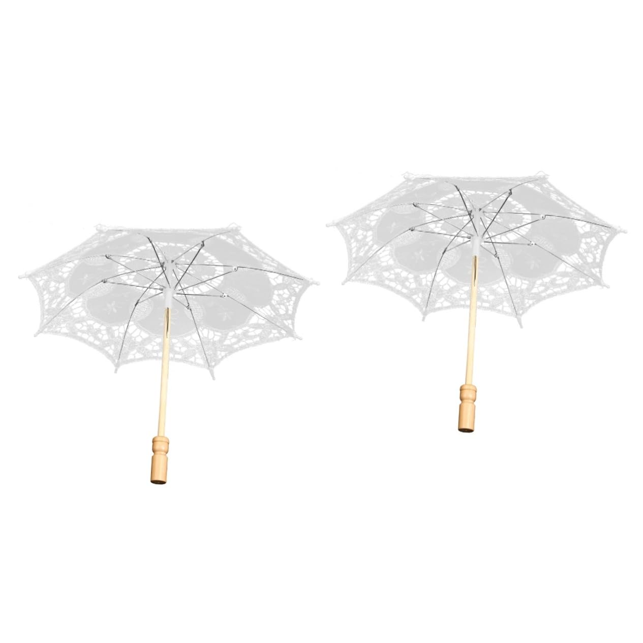 2stücke Hochzeit Spitzenregenschirm Eleganter Lace Parasol Für Hochzeitsfotografie Und Dekoration Robuste Baumwollkonstruktion Für Feiern Cosplay Und Mehr