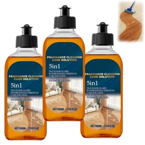 Floor cleaner, 5-in-1 fragrance cleaning care liquid, suitable for mopping, bathroom and kitchen, natural gloss, easy cleaning