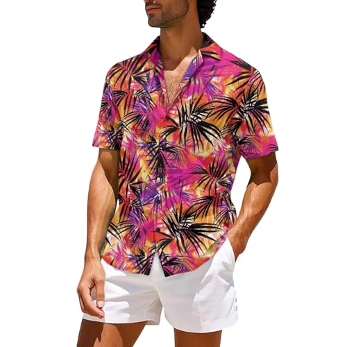 T shirt blanc homme manches courtes style chemise hawaienne grande taille 4XL running fitness