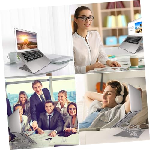 Base plegable ajustable para laptop en aluminio plata miniatura 7