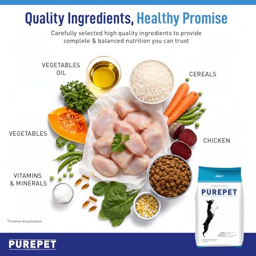 Image of Purepet Adult Dry Dog Food 9kg | Chicken & Vegetable Flavour | Promotes Health & Vitality | Immune Support | Healthy Digestion | Nutrient Rich